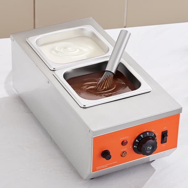 Chokladtempereringsmaskin, 2-tankars rostfritt stål, 110V
