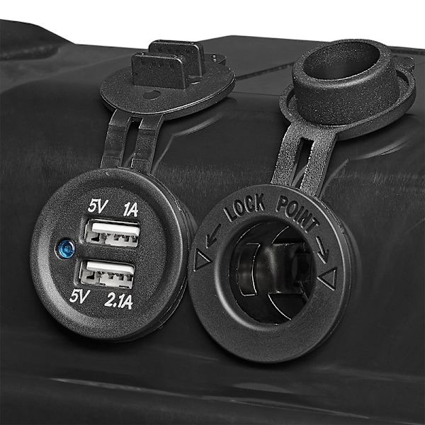 Batterilåda 35x18x20cm 2x USB - 1x 12V uttag - Voltmeter