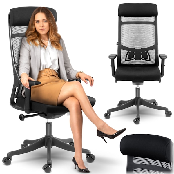 Ergonomisk kontorstol med micro mesh, Sofotel Brema, sort