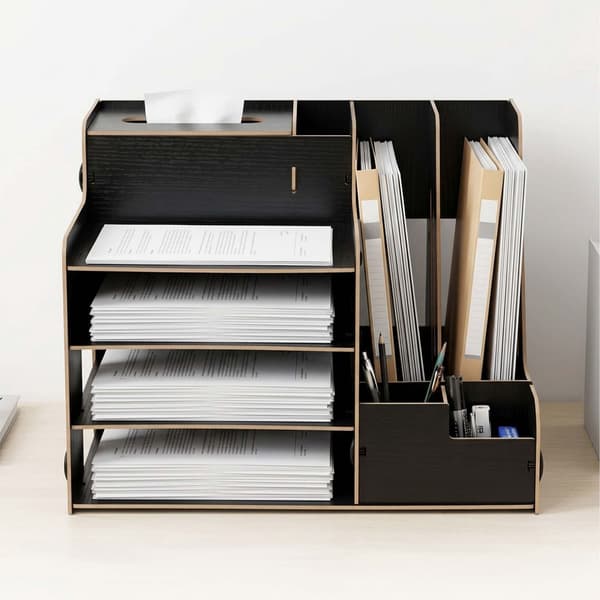 Sort MDF-dokumentorganisator med arkivmappe