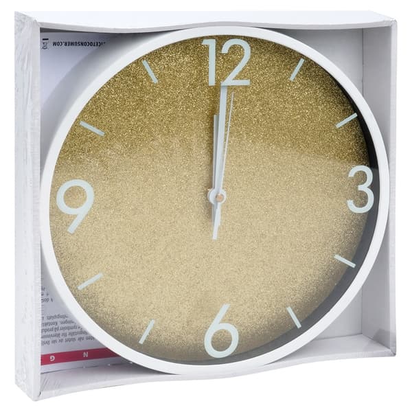 Vægur guld hvid 29,5 cm