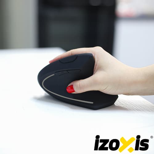 Trådlös ergonomisk vertikal mus, USB, 6 knappar