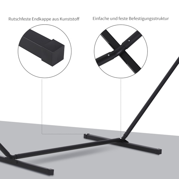 Hängmattor Stativ För Hängmattor Hängmatta Stativ Med Krokar Garden Beach Metal 360 X 92 X 115 Cm Upp Till 120 Kg
