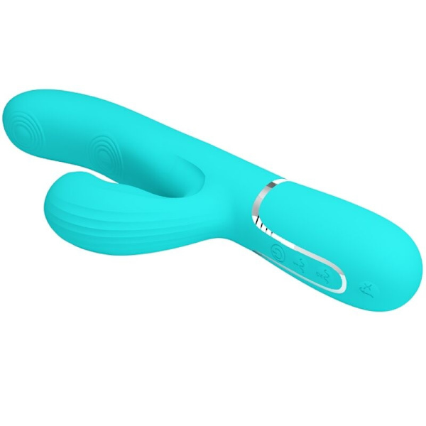 Pretty Love - Perlita Multifunktion 3 I 1 G-Spot Vibrator Aqua Green