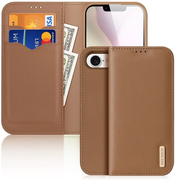 DUX DUCIS iPhone 16e -suojakuori RFID-suojauksella - Ruskea