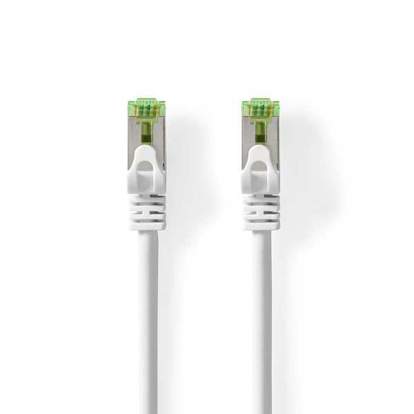CAT7 nätverkskabel | S/FTP | RJ45 hane | RJ45 hane | 10.0 m | Snagless | Rund | LSZH | Vit | Låda