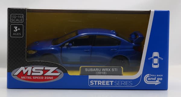 Subaru WRX STI støbt modelbil, skala 1:40
