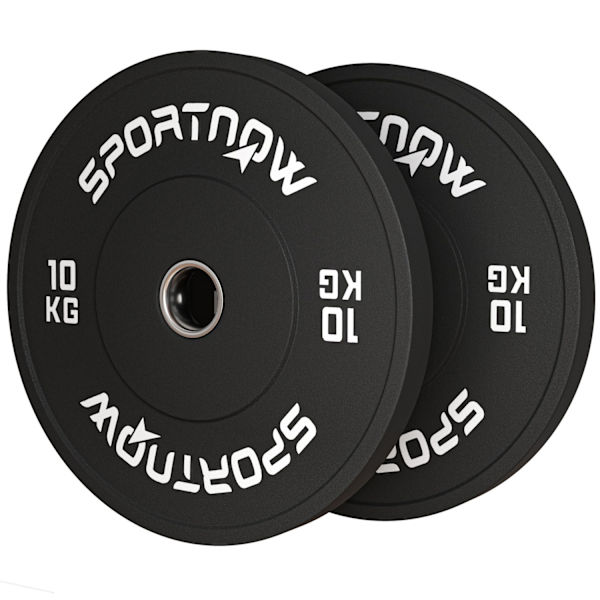Sæt med 2 håndvægte, 2 x 10 kg vægte, vægtskiver sæt, vægtskiver til 5 cm håndvægtstang, Ø 50 mm boring, sort