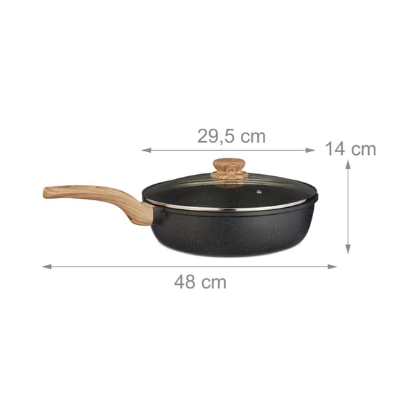 Bräserpanna med lock, non-stick, induktionssäker
