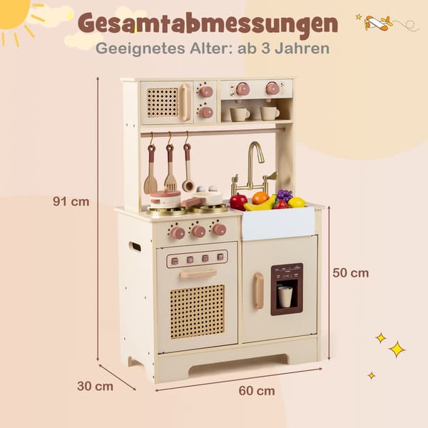 Lasten leikkikeittiö, jossa valot ja ääni, uuni ja mikroaaltouuni