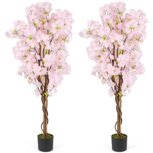 Konstgjorda körsbärsblomsträd set, 150 cm, rosa, 2-pack