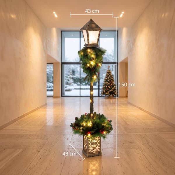 Udendørs julelanterne med 50 varme hvide LED'er, 150 cm