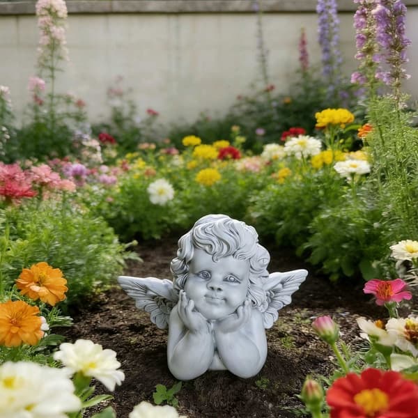 Gravengelstatue, 31 cm, polyresin, vejrbestandig
