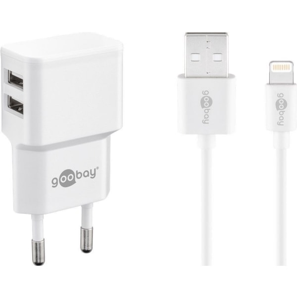 Goobay 44979, inomhus, AC, 5 V, 2,4 A, 1 m, Vit