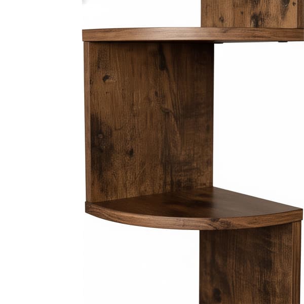 Hjørnevæghylde, 5 niveauer, zigzag-design