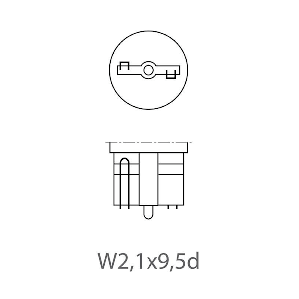 Auton polttimo 12V 5W T10 W2.1x9.5d 2 kpl läpipainopakkauksessa