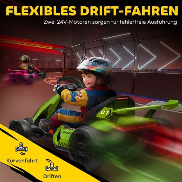 Elektrisk gokart til børn, 24V, drifttilstand, justerbart sæde