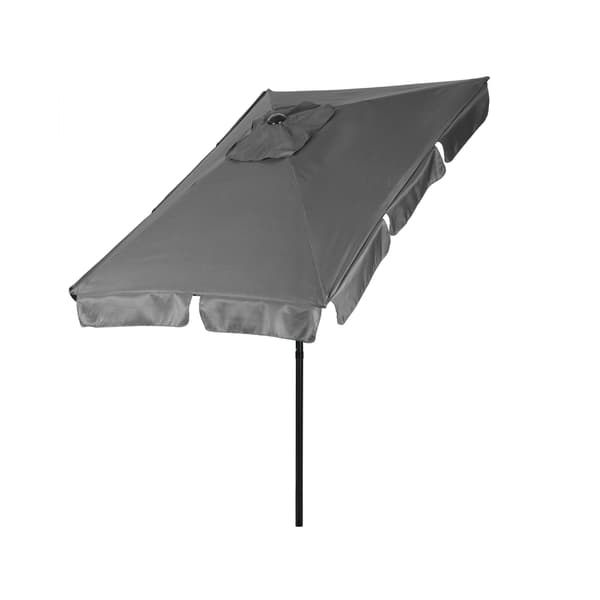 Stor grå vippeparasol med håndsving, 200x130 cm