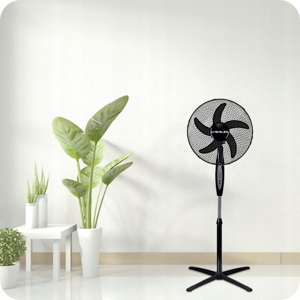 Gulvventilator med fjernbetjening – 3 hastigheder, oscillation