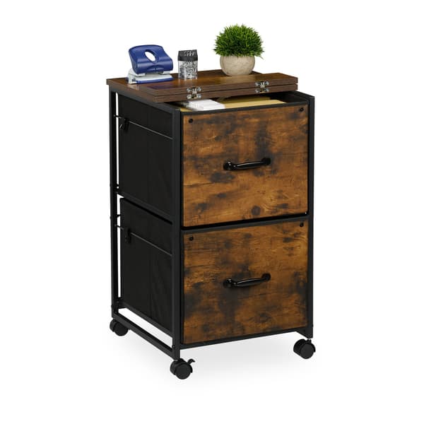 Mobilt arkivskab, 2 skuffer, industriel stil