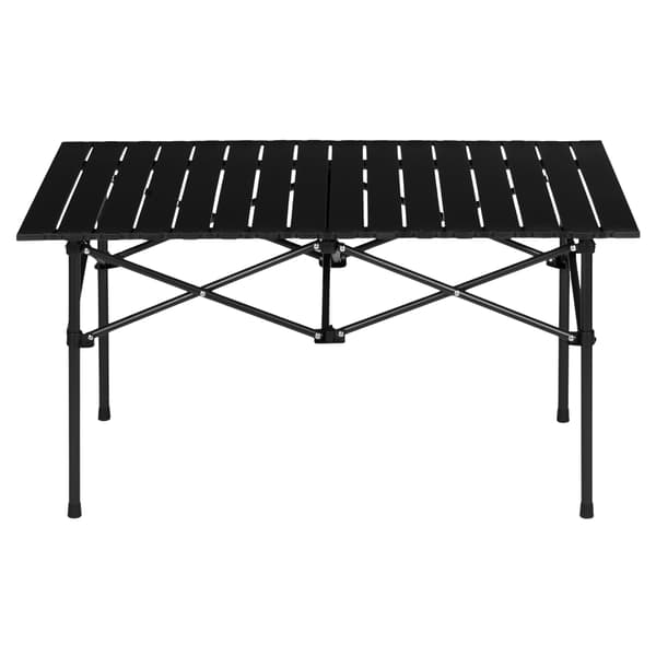 Sammenklappeligt campingbord 95x55 cm med bæretaske, sort