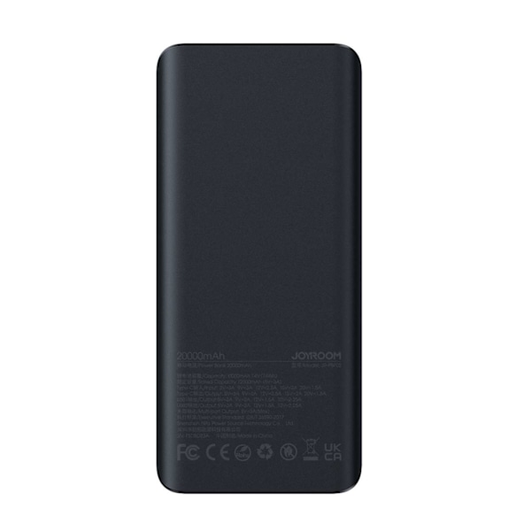 Powerbank taskulampulla 30W 20000mAh + USB-A - USB-C kaapeli 25cm musta