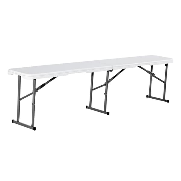 1,8 m hopfällbar plastbänk, HDPE-sits, vit, 1-pack