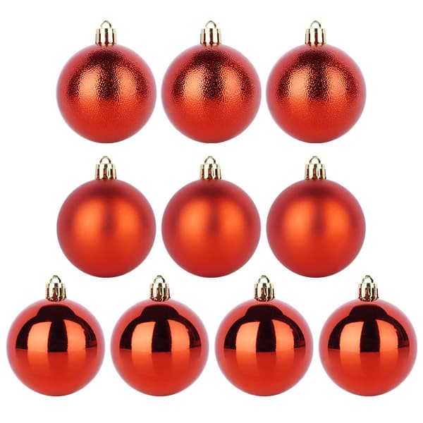 Splittersäkra röda julgranskulor, 6 cm, 9-pack