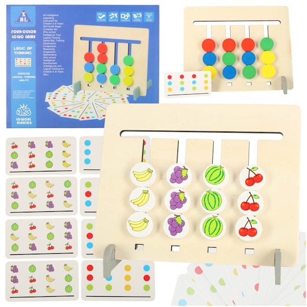 Trä pedagogisk leksak matcha färger montessori frukt