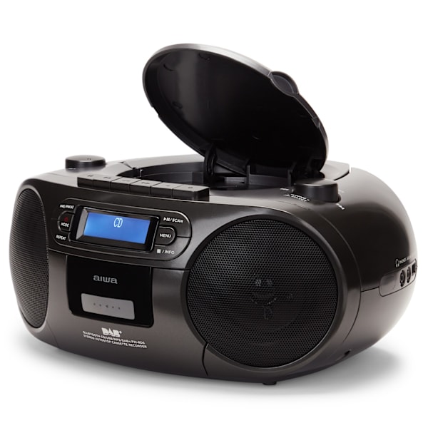 Radio med CD-afspiller, Kassettebånd og Bluetooth Sort