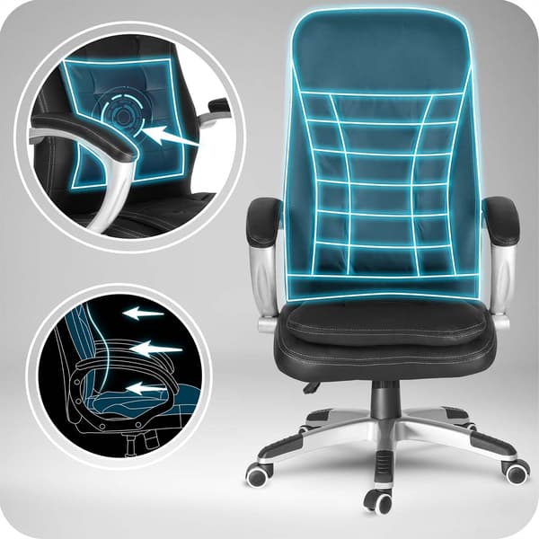 Ergonomisk sort kontorstol med justerbar højde