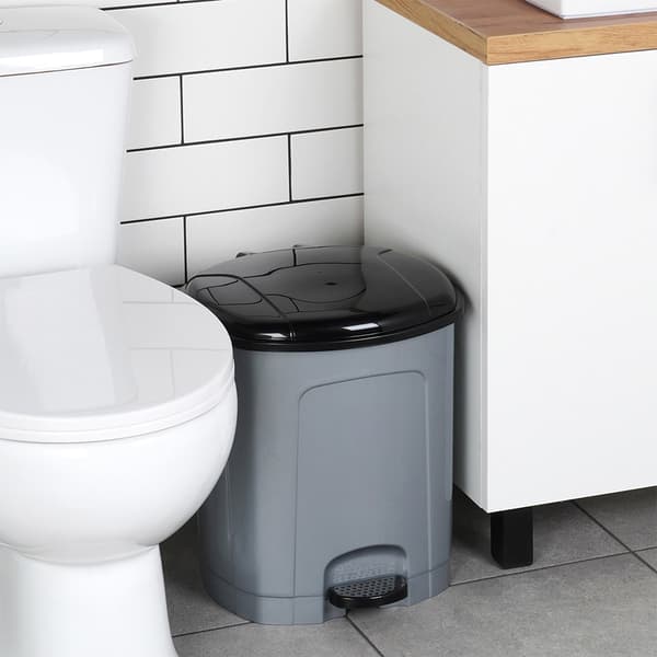 Pedalsoptunna plastgrå 21 l