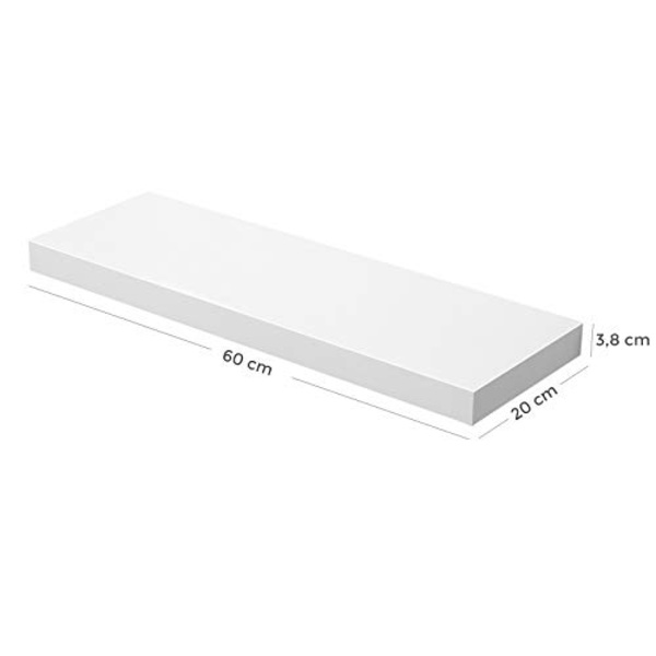Moderni valkoinen kelluva seinähylly - 60cm, kantavuus 10-15kg