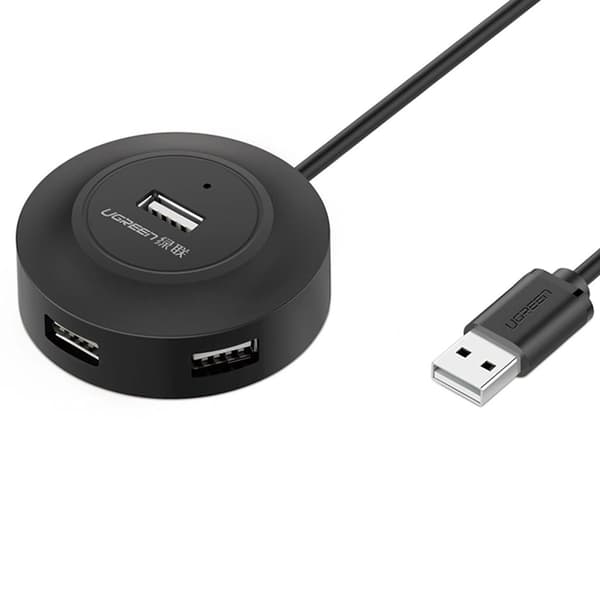 UGREEN USB 2.0 Hub 4x USB-A, 1m - Svart