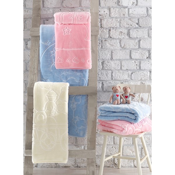 Babyfilt Emboss Baby - Rosa