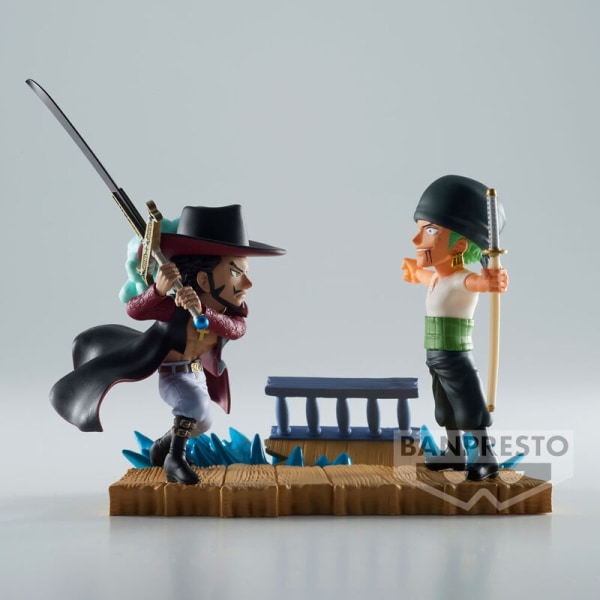 One Piece Log Stories Roronoa Zoro VS Dracule Mihawk figur 7 cm