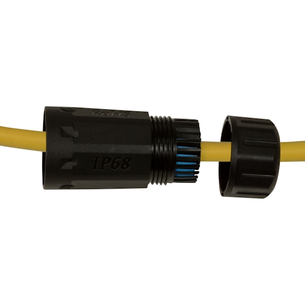 CAT6A Skruvkoppling Utomhus 2 x RJ45 IP68 med kabelhylsa