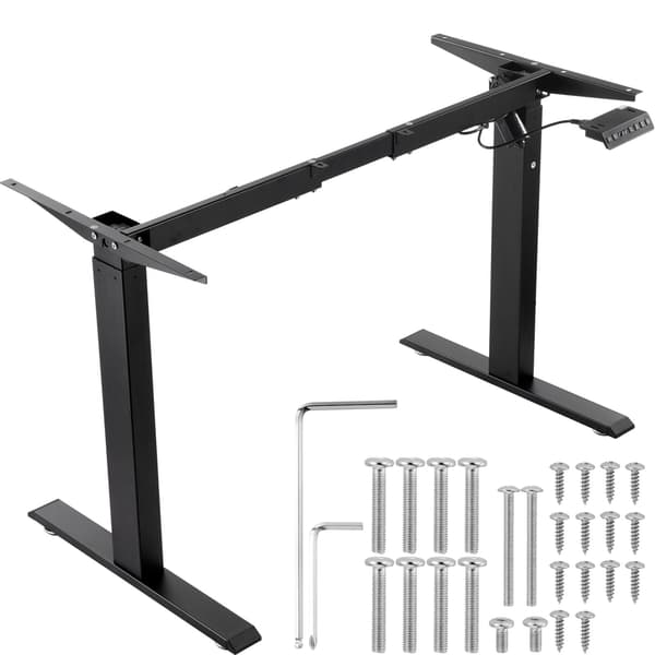 Elektrisk ståbordsram, 70–117 cm höjd, svart