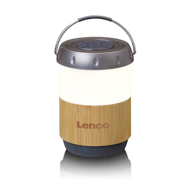 Bluetooth-lykthögtalare, bambu, 40 timmars batteritid, IPX4