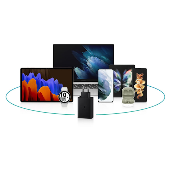 Nätladdare 2x USB-C och 1x USB PPS PD 65W QC 3.0 AFC FCP svart