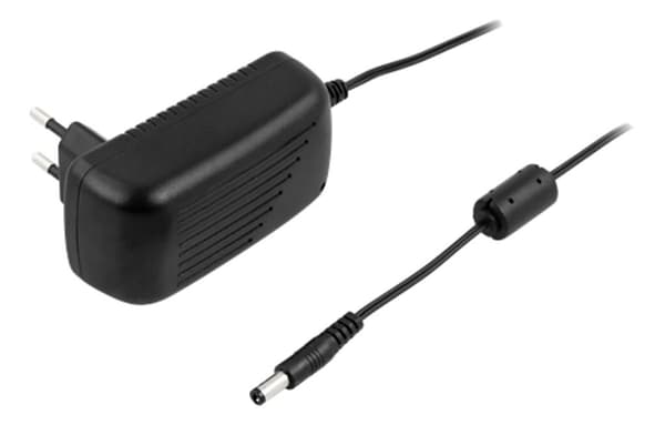 DELTACO AC-adapter 100-240V AC 50-60Hz til 12V DC, 2A, 1,5m - Sort