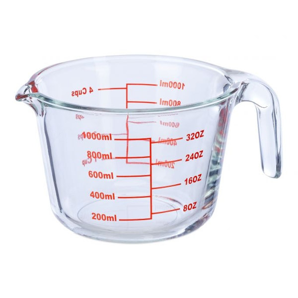 Målekande i glas 1000 ml