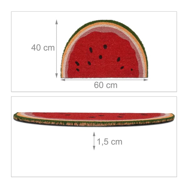 Halvrund dörrmatta vattenmelon