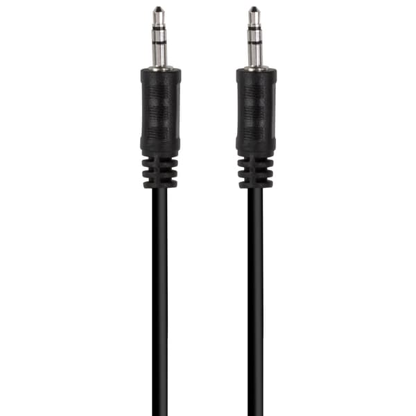 3,5 mm uros-uros stereoäänikaapeli, 0,2 m, musta
