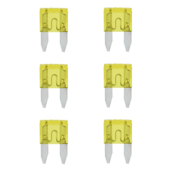 Bladsikringer mini 20A gul 6 stk i blister