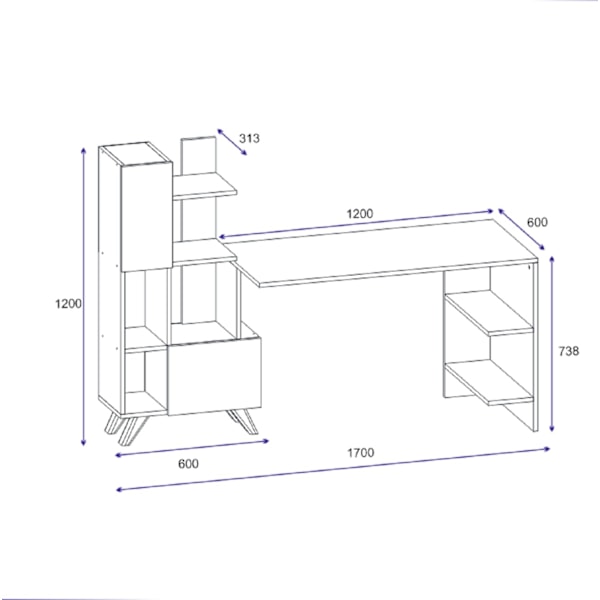 Studiebord Alis - Hvid