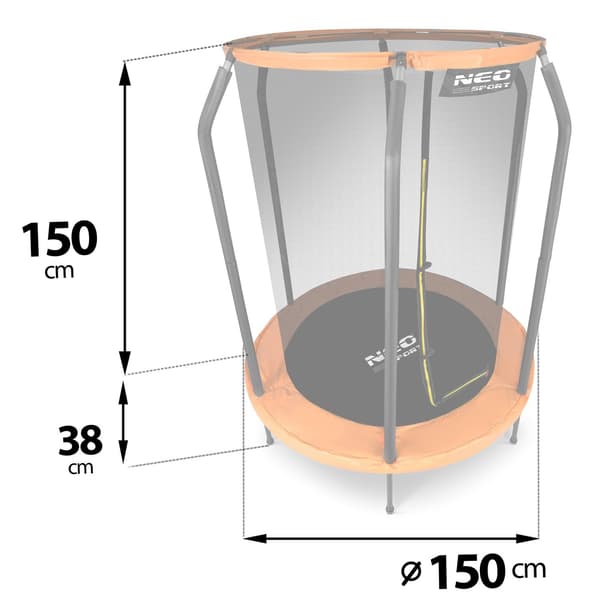 Børnehavetrampolin med sikkerhedsnet, 152 cm