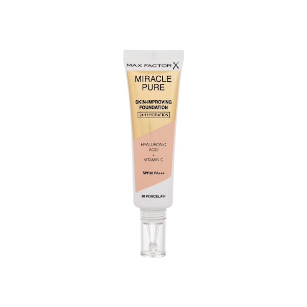 Max Factor - Miracle Pure Skin-Improving Foundation 30 Porcelain SPF30 - For Women, 30 ml