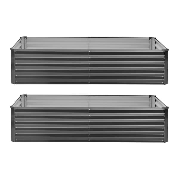Upphöjda trädgårdsbäddar, 2-pack, galvaniserad metall, 2030x1020x460mm