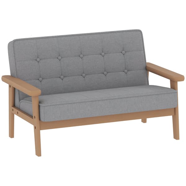 Barnsoffa, sammetslook, träram, åldrar 3-15, grå